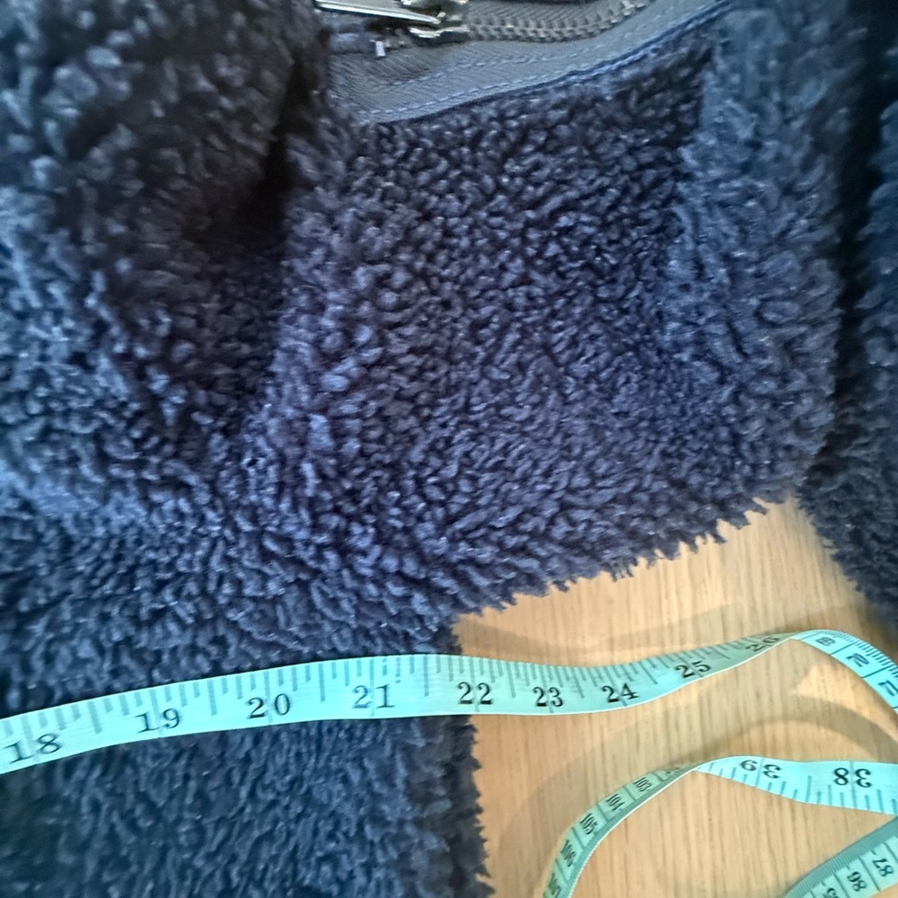 Free People Teddy Bear Aviator Bomber Blue Jacket Size Small - Picture 9 of 10